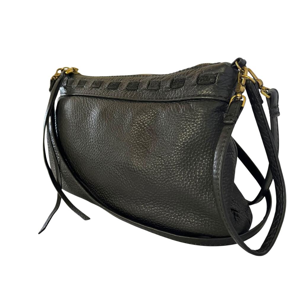 HOBO Birch Black Velvet Hide Leather Convertible Crossbody Wristlet Shoulder Bag - Picture 7 of 8